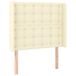 VidaXL Hoofdbord met randen 103x16x118/128 cm kunstleer crèmekleurig