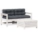vidaXL Loungeset met kussens massief grenenhout wit 3-delig