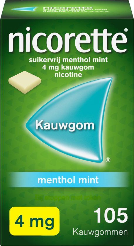 Nicorette Suikervrije Kauwgom Menthol Mint - 4 mg