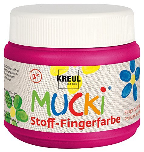 Kreul 28109 - Mucki heldere stof - vingerverf, 150 ml in roze, op waterbasis, parabenvrij, glutenvrij, lactosevrij en veganistisch, optimaal voor gebruik met vingers en handen