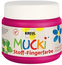 Kreul 28109 - Mucki heldere stof - vingerverf, 150 ml in roze, op waterbasis, parabenvrij, glutenvrij, lactosevrij en veganistisch, optimaal voor gebruik met vingers en handen