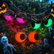 Halloween gluurogen - Set van 3 - Knipperend met timer - Binnen en buiten - Op batterijen