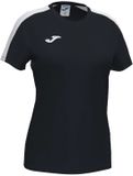 Joma Sportshirt Dames Academy Zwart/Wit Polyester Korte Mouw Effen