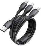 Baseus USB 3-in-1 Kabel met Lightning / USB C / Micro USB 0.8M Zwart