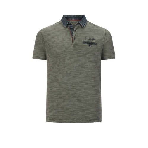 Jan Vanderstorm +FIT Collectie polo CAMILLO Plus Size met printopdruk groen