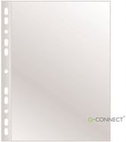 Q-Connect A4 Verbredde Documentenhoezen - 75µm, Transparant, U-hoes, 50 stuks