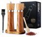 Solidchoice - Set de moulins à sel et poivre en bois d'acacia - Moulin à poivre manuel avec meule en céramique réglable