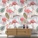 Papier peint à motif XL - Flamants roses - 6 lés de 65x260 cm - Surface L 390 x H 260 cm