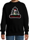 Bellatio Decorations Shoppartners Bv Dieren kersttrui zeehond print - zwart - kinderen - 152/164