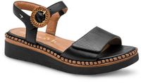 Tamaris Leren sandalen met plateauzool Comfort