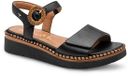 Tamaris Leren sandalen met plateauzool Comfort