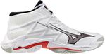 Mizuno Wave Lightning Elite Mid Indoor Schoenen Heren Wit/Zwart/Fiery Rood Maat 46.5