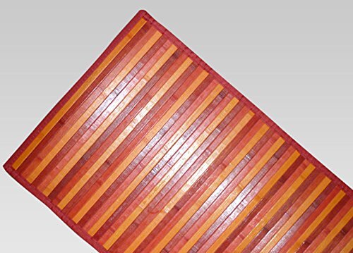 BIANCHERIAWEB Degradé, bamboe-tapijt, rood, keukenloper, 50 x 230 cm, antislip, 100% bamboe, keukenloper van duurzaam materiaal, neemt geen vlekken op
