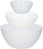 Plasticforte Kommetjes/Serveer schalen set - 9x stuks - kunststof - Wit