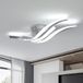 Comely LED Plafonnier, 24W 2700LM Modern Golfdesign Plafondlamp, Binnenlamp voor Woonkamer Gang Keuken Slaapkamer, Koel Wit 6500K, Zilver, 52CM