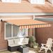 Maison Exclusive - Pare-soleil manuel, 3 x 2,5 mètres, rayé jaune, orange et blanc