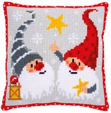 Set Vervaco Set met kruissteekkussen, motief kerstkabouters