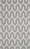 Safavieh Hedendaags Indoor Hand Getuft Vloerkleed, Cambridge Collectie, CAM720, in Donkergrijs & Ivoor, 152 X 244 cm