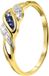 Lucardi Dames Ring met saffier en diamant 0,11ct - Ring - Cadeau - 14 Karaat Goud - Geelgoud
