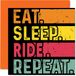 Verjaardagskaart grappig voor haar of hem - Eet, slaap, rit, herhaal - Happy Birthday-kaarten voor fietsen, fietsen, paardrijden, liefhebbers, 145 mm x 145 mm, verjaardagskaarten voor alle