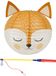 Ostaria Set Japanse bol lampion met stokje - vos thema - lichtje
