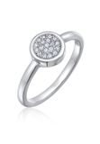 Elli Ring dames solitaire rond zilverkleurig met kristallen
