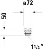 Duravit Staafventiel, voor wastafel zonder overloop hoogte 50mm, zwart mat, 0050244600