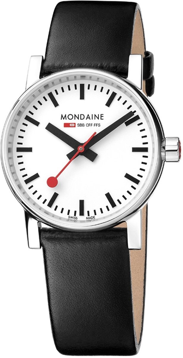 Mondaine MSE.30110.LB horloge dames - zwart - edelstaal