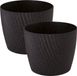Form Plastic Pot de fleurs Waves - 2x - plastique - noir - D17 x H14 cm - rond