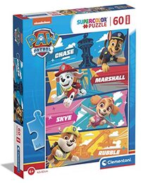 Clementoni - Paw Patrol Supercolor Patrol-60 stuks kinderen 4 jaar, puzzel cartoons Made in Italy, meerkleurig, 26592