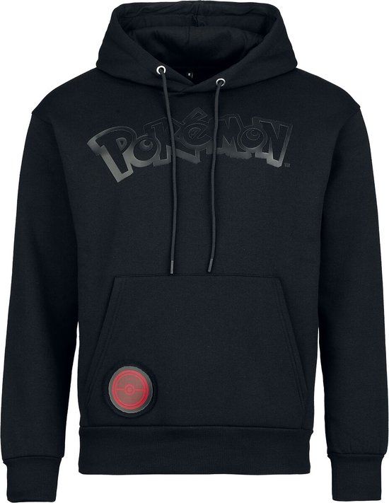 Pokémon Heat Logo - Black On Black Heren Trui met capuchon - zwart - L