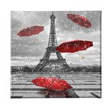 Homemania Eiffeltoren en landschappen voor woonkamer, slaapkamer, meerkleurig, 60 x 3 x 60 cm, HM20KNV60 x 60 – 49, polyester, hout