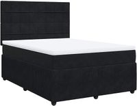 vidaXL Boxspringbed met matras, fluweel, zwart, 160x200 cm