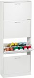 Merkloos Relaxdays schoenenkast - 4 kleppen - smal - 24 paar - 152x60x24 cm - wit