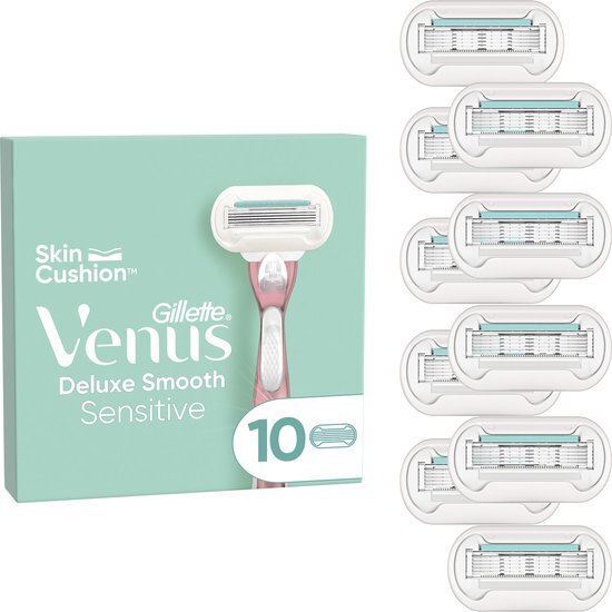 Gillette Deluxe Smooth Sensitive - 10 Scheermesjes - Voor Een Gladde Scheerbeurt