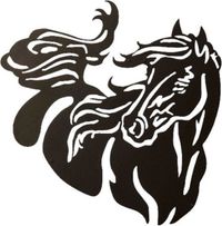 homemaniac Homemania Wanddecoratie paard 50x50 cm staal zwart