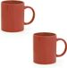Merkloos / Sans marque Bellatio Design Koffie mokken/bekers - 4x - keramiek - glans - met oor - rood - 370 ml