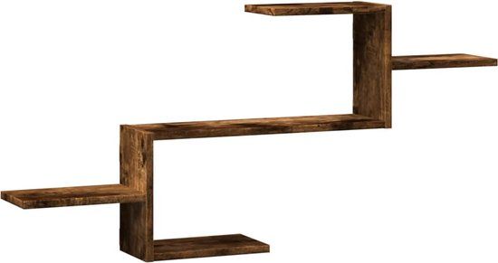 vidaXL Wandschap - 104x15x49 cm - Bewerkt Hout - Gerookt Eikenkleurig