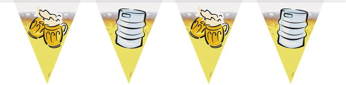 Generik Bier vlaggenslinger - Geel - Plastic - Feestdecoratie