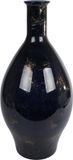 Van Manen's Handelsonderneming Vaas "Meguino" XL zwart/goud glas 28x28x60cm