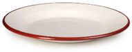 Ibili assiette plate 28 cm en acier émaillé blanc/rouge