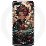 Maniacase Etui voor iPhone 8 Plus Demon Slayer Tanjiro Anime Manga