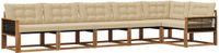 vidaXL - Hoek loungeset - 6 zitplekken - Natuurlijk en beige - Acacia hout