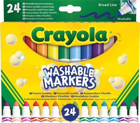 Crayola - 24 Afwasbare Viltstiften Voor Kinderen - Dunne Punt