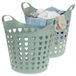Excellent Houseware Panier à linge flexible - 2x - vert - 26 litres - plastique - 40 x 41 cm