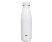 Cook Concept Travel drinkfles voor warme en koude dranken - wit - roestvrij staal - met schroefdop - 500 ml