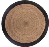 Livettti.NL Vloerkleed Rond Jute Beige/Zwart 90 cm