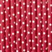 PartyDeco Drinkrietjes - papier - 50x - rood/wit polkadots - 19,5 cm