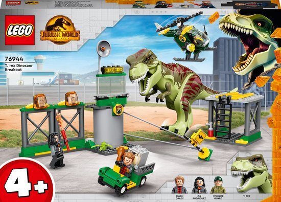 lego Jurassic World T. rex dinosaurus ontsnapping 76944