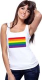 Bellatio Decorations Shoppartners Bv Gay Pride Tanktop Regenboog Vlag Wit Dames M